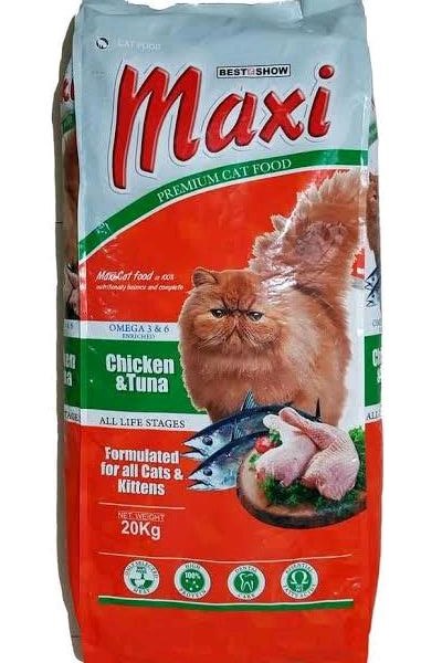 makanan kucing premium Merk Maxi